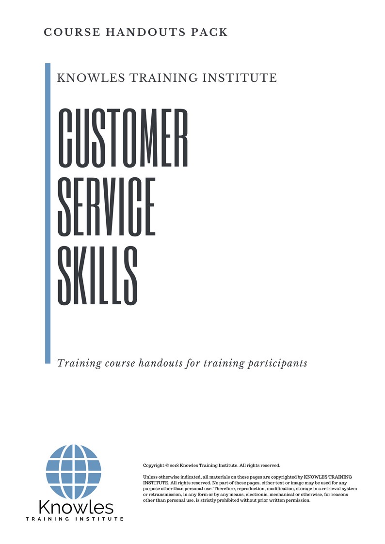 Customer Service Skills Course in Dubai, Abu Dhabi, Sharjah, and UAE Handouts